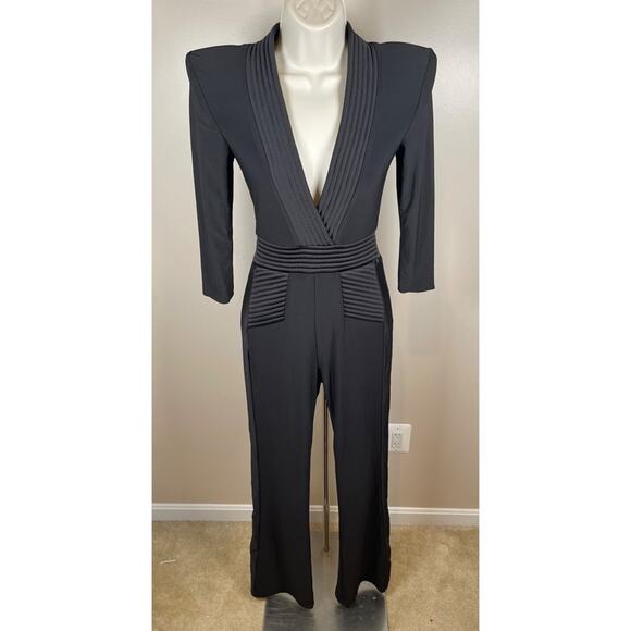 Zhivago Eye of Horus Black Flare Legged Long Sleeve Jumpsuit Size 2 - Picture 3 of 9